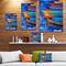 Designart - Boats and Jetty at Pier in Oil Painting - Sea & Shore Painting Print on Wrapped Canvas